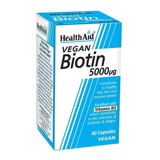 Health Aid Biotin 5000ug Capsules 60 Capsules