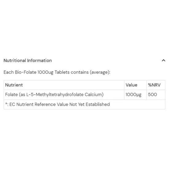 Health Aid Bio-Folate 1000ug Tablets 90 Tablets