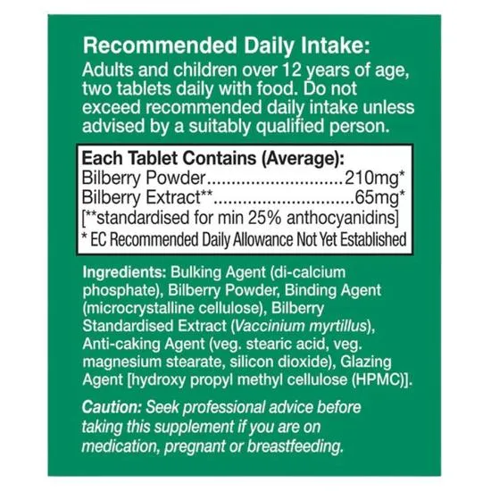 Health Aid Bilberry 275mg 30 Tablets