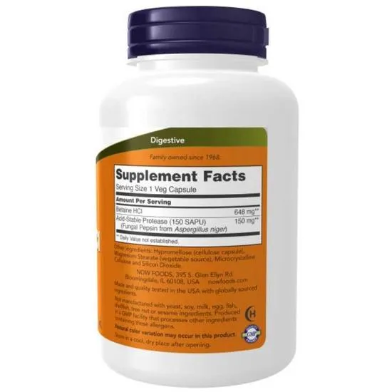 NOW Foods Betaine HCl 648mg Capsules 120 Capsules