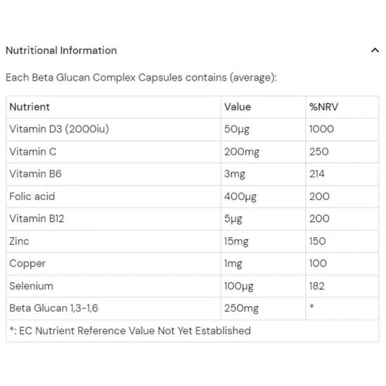 Health Aid BetaGlucan Complex Capsules 30 Capsules