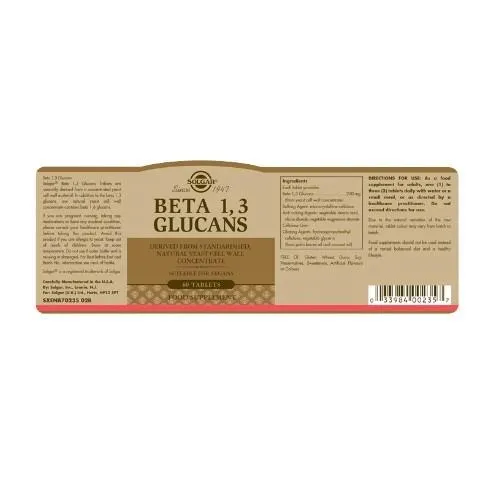 Solgar Beta 1, 3 Glucans Tablets 60 Tablets