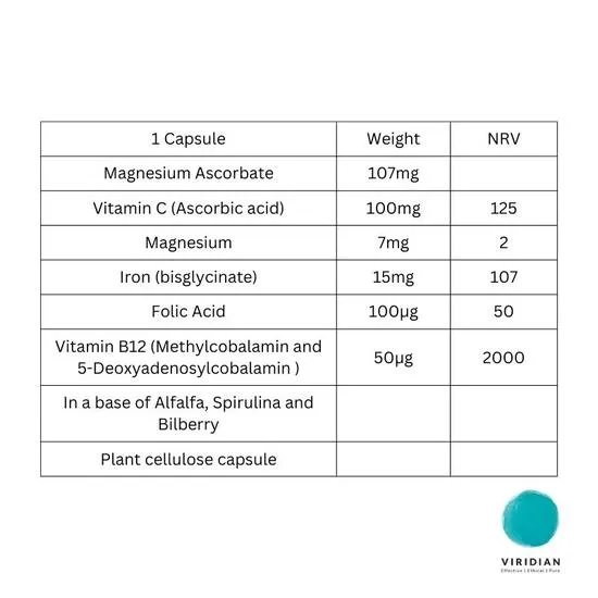 Viridian Balanced Iron Complex Veg Capsules 90 Capsules