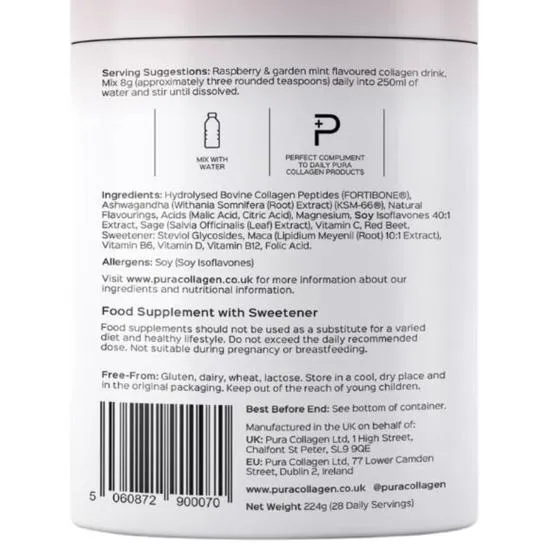 Pura Collagen Balance Advanced Female Health Formula Raspberry & Garden Mint 224g