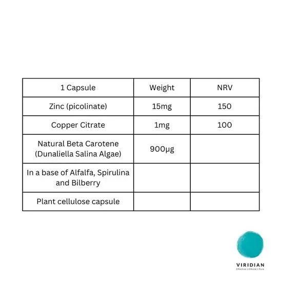 Viridian Balanced Zinc Complex Veg Capsules 30 Capsules