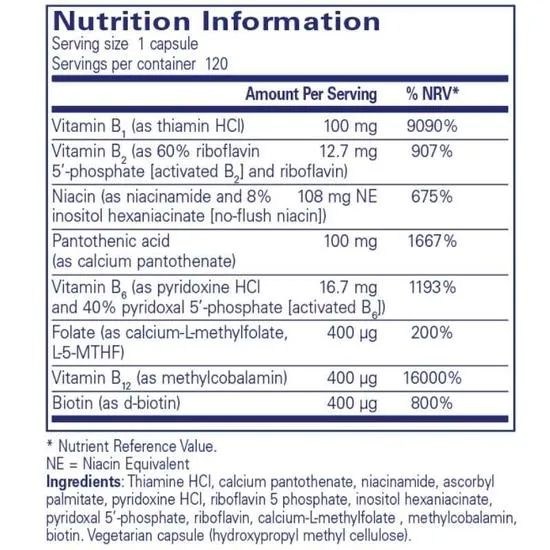 Pure Encapsulations B-Complex Plus Capsules 60 Capsules