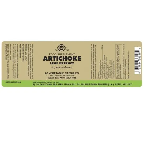 Solgar Artichoke Leaf Extract 300mg Vegicaps 60 Vegicaps