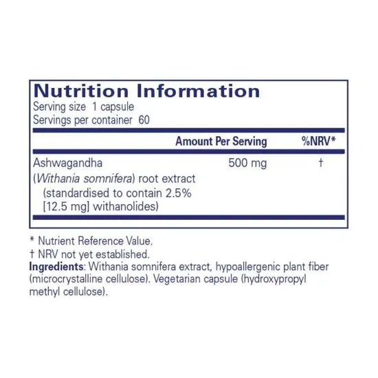 Pure Encapsulations Ashwagandha Capsules 60 Capsules