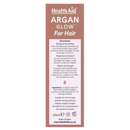 Health Aid Argan Glow Hair Oil 125ml