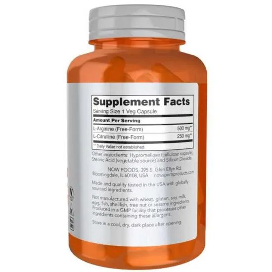 NOW Foods Arginine & Citrulline Capsules 120 Capsules