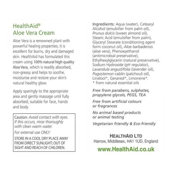 Health Aid Aloe Vera Cream 75ml