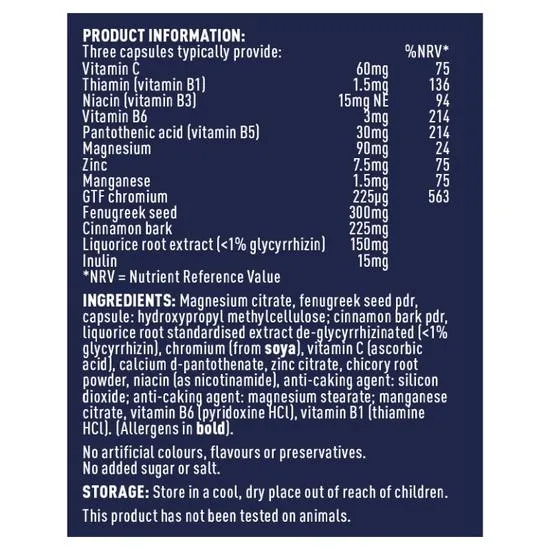 Higher Nature Advanced Glucose Support Vegetable Capsules 90 Capsules