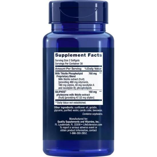 Life Extension Advanced Milk Thistle Softgels 60 Softgels