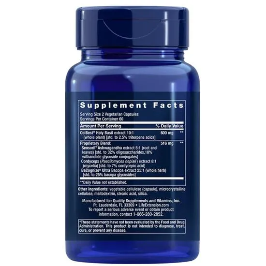 Life Extension Adrenal Energy Formula Vegicaps 120 Vegicaps