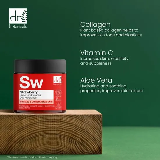 Dr Botanicals Strawberry Superfood Vitamin C Day Moisturiser 60ml