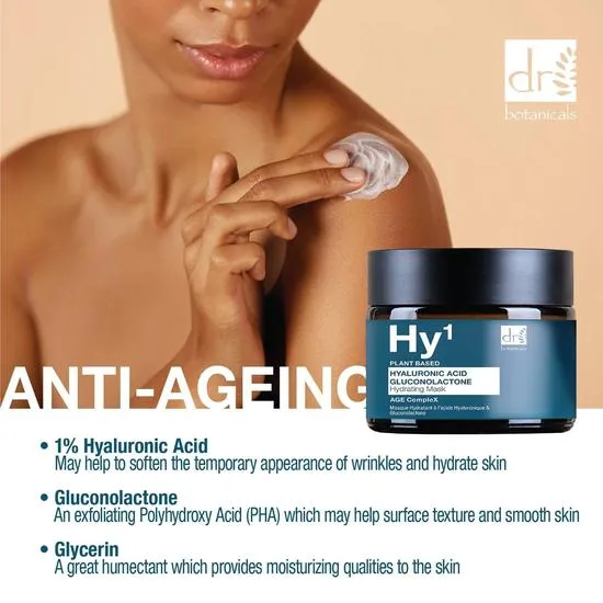 Dr Botanicals Hyaluronic Acid 1% & Gluconolactone Mask 60ml