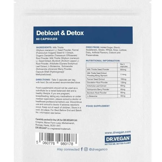 Dr Vegan Debloat & Detox Capsules 60 Capsules