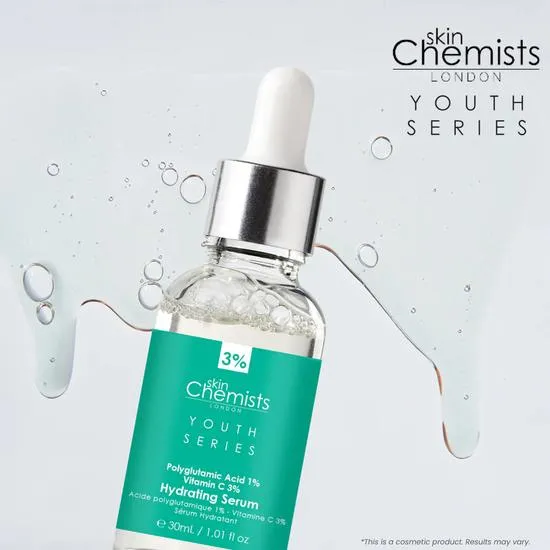 skinChemists Hydrating Serum Polyglutamic Acid 1%, Vitamin C 3% 30ml
