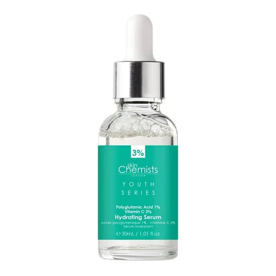 skinChemists Hydrating Serum Polyglutamic Acid 1%, Vitamin C 3% 30ml