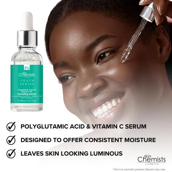 skinChemists Hydrating Serum Polyglutamic Acid 1%, Vitamin C 3% 30ml