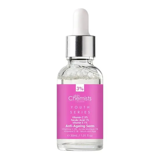 skinChemists Anti-Ageing Serum Vitamin C 3%, Ferulic Acid 1%, Vitamin E 1% 30ml