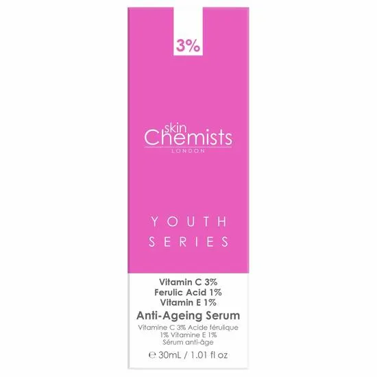 skinChemists Anti-Ageing Serum Vitamin C 3%, Ferulic Acid 1%, Vitamin E 1% 30ml
