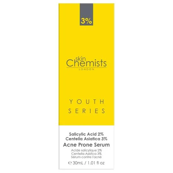 skinChemists Acne Prone Serum Salicylic Acid 2%, Centella Asistica 3% 30ml