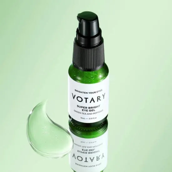 Votary Super Bright Eye Gel, Green Tea & Peptides 15ml