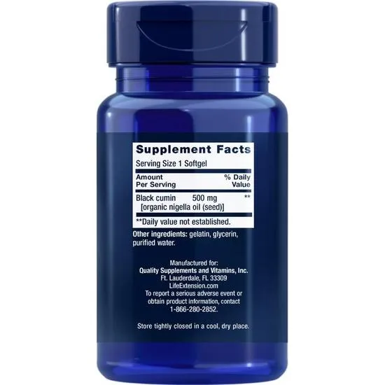 Life Extension Black Cumin Seed Oil Softgels 60 Softgels