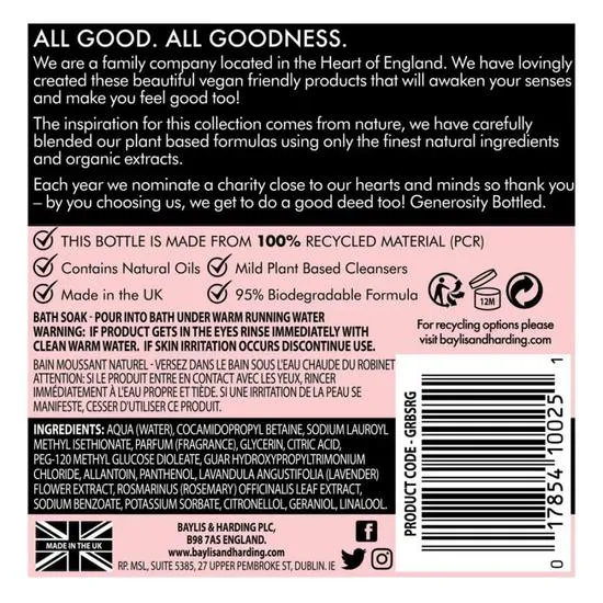 Baylis & Harding Goodness Rose & Geranium Bath Soak 500ml