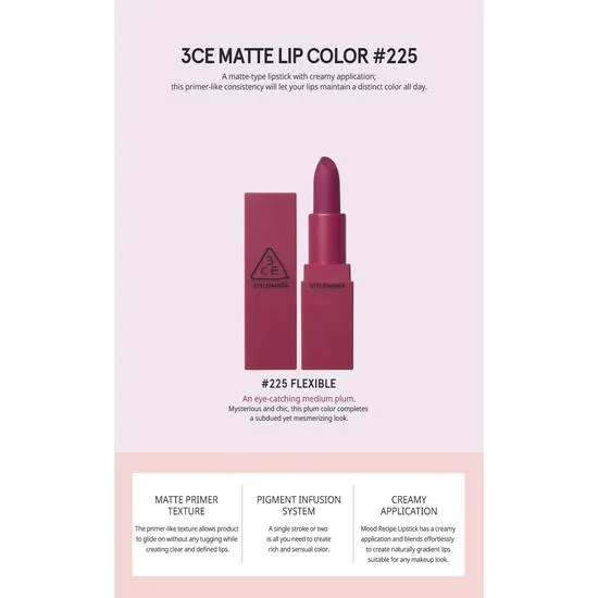 3CE Supreme Violet Matte Lip Colour 223 Mauve