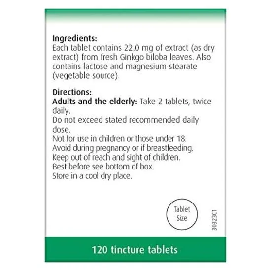 A.Vogel Ginkgo Biloba Tablets 120 Tablets