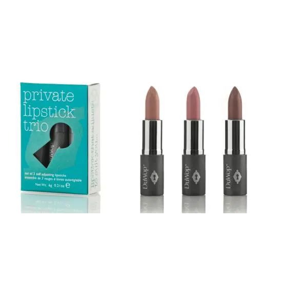 DuWop Private Lipstick Trio Best of Reds - Red, Cherry and Cherry Noir