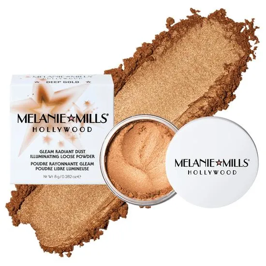 Melanie Mills Gleam Radiant Dust Shimmering Loose Powder For Face & Body Bronze Gold