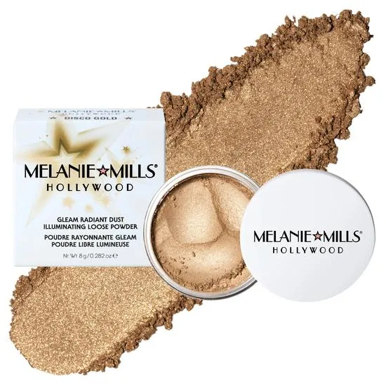 Melanie Mills Gleam Radiant Dust Shimmering Loose Powder For Face & Body Bronze Gold