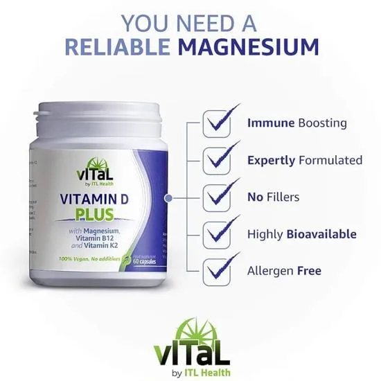 Mag365 Vitamin D Plus With Vitamin D3 B12 K2 Capsules 60 Capsules