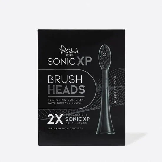 Polished London Sonic XP Replacement Toothbrush Heads Black
