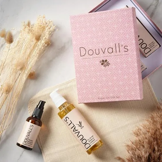Douvall's Luxury Argan Gift Set Containing 150ml Argan Cleanser & 50ml Organic First Cold Pressed Argan Oil