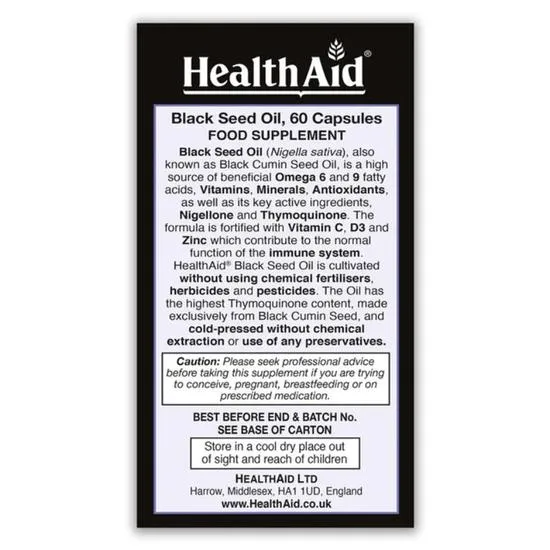 Health Aid Black Seed Oil 1000mg 60 Capsules