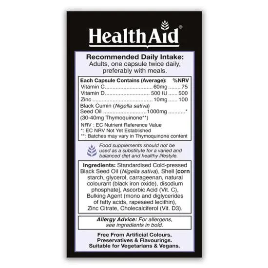 Health Aid Black Seed Oil 1000mg 60 Capsules