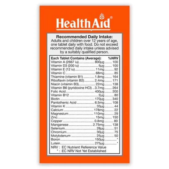 Health Aid A-Z Multivit Without Iron Tablets 30 Tablets