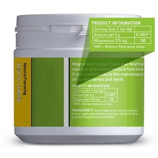 Mag365 Ionic Magnesium Citrate Exotic Lemon Powder 300g