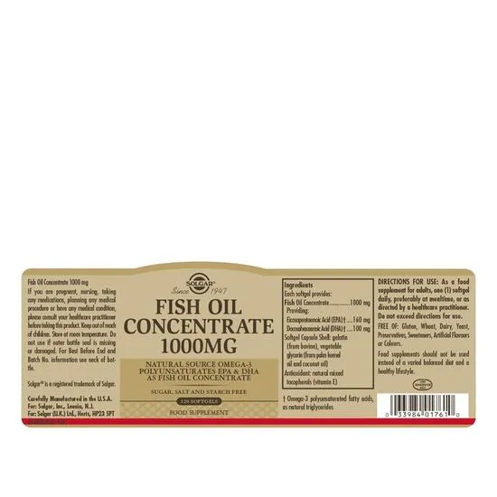 Solgar Fish Oil Concentrate 1000mg Softgels 60 Softgels