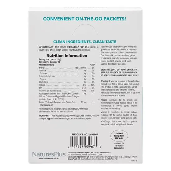 Nature's Plus Collagen Peptides Stick 20 Packs