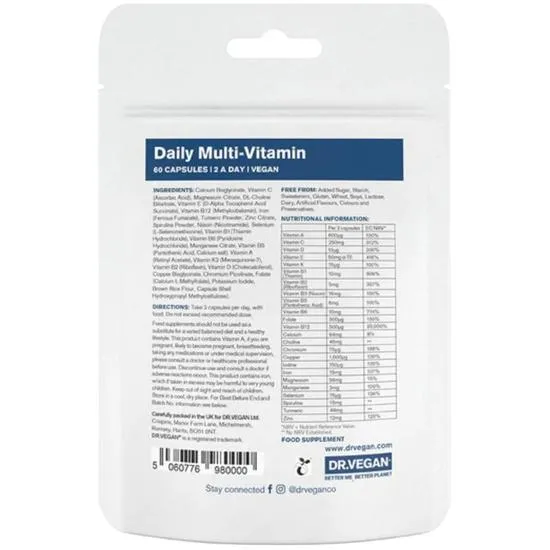 Dr Vegan Daily Multi-Vitamin Capsules 60 Capsules