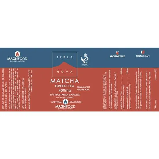 Terranova Matcha Green Tea 400mg 50 Vegicaps