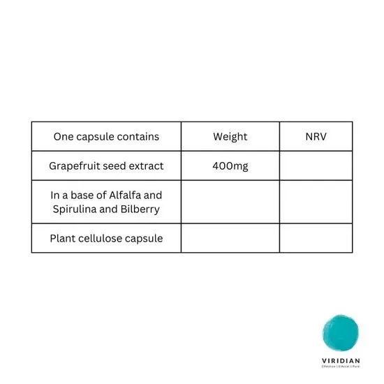Viridian Grapefruit Seed Extract 400mg Veg Capsules 30 Capsules