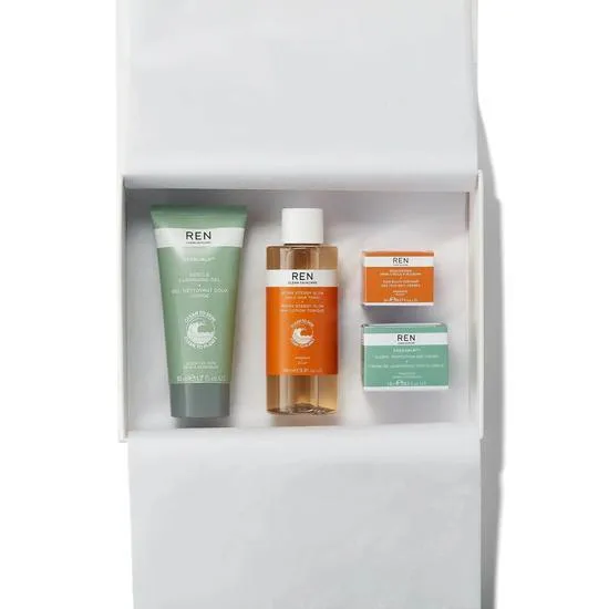 REN Celebrate Your Skin Set Cleansing Gel + Exfoliating Tonic + Eye Cream + Day Cream