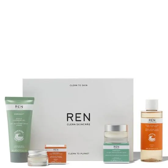 REN Celebrate Your Skin Set Cleansing Gel + Exfoliating Tonic + Eye Cream + Day Cream