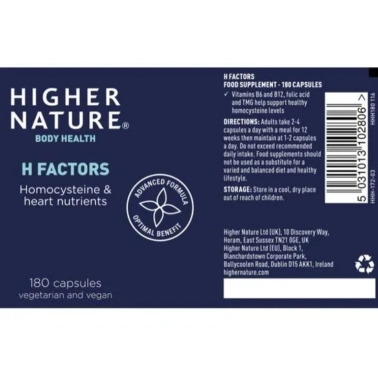 Higher Nature H Factors Vegetable Capsules 180 Capsules